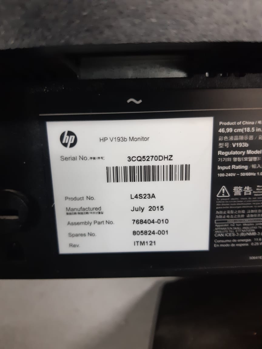 Monitor de Escritorio HP de 18.5 Pulgadas