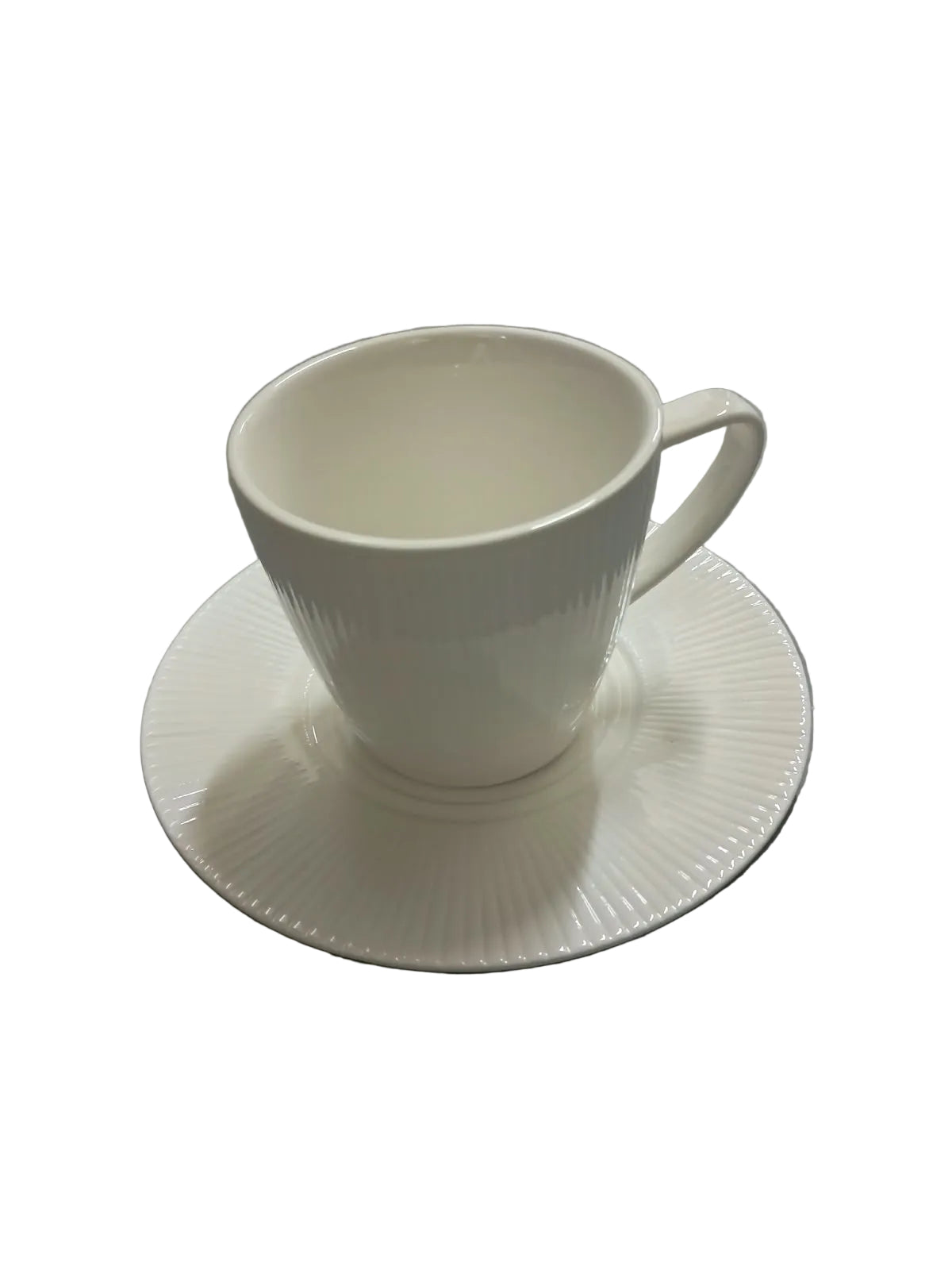 Set de Taza y Plato de Porcelana (4 Platos, 6 tazas)