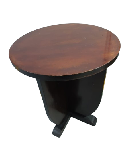 Mesa de centro circular en madera