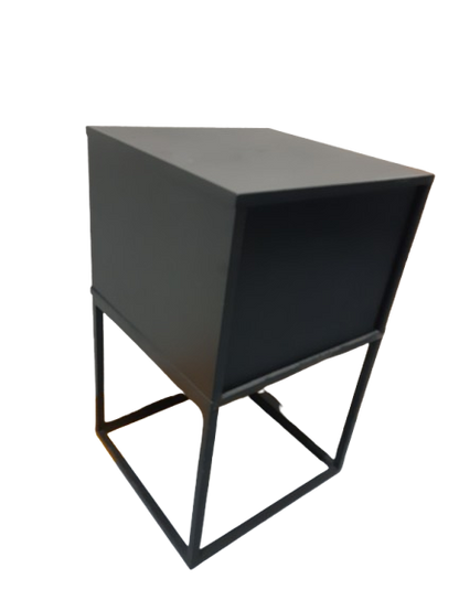 Mesa de Noche Industrial-Moderna con Base Metálica