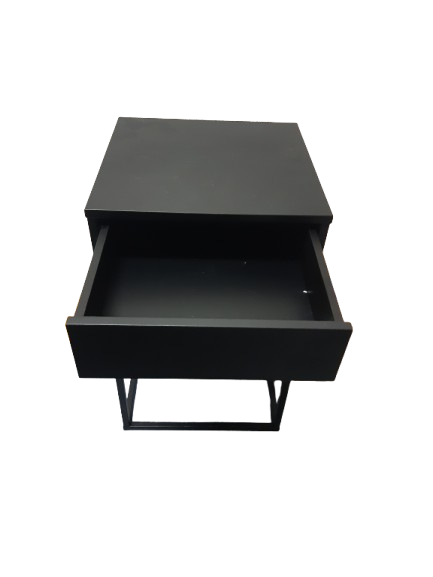 Mesa de Noche Industrial-Moderna con Base Metálica