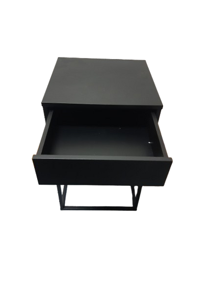 Mesa de Noche Industrial-Moderna con Base Metálica