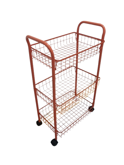 Carrito organizador auxiliar metálico de 3 niveles