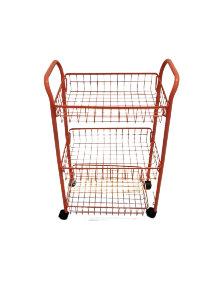 Carrito organizador auxiliar metálico de 3 niveles