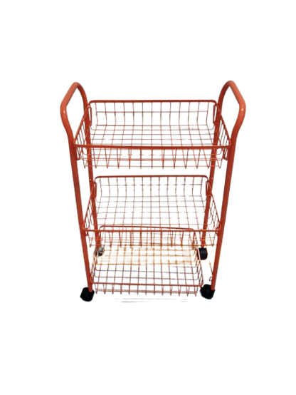 Carrito organizador auxiliar metálico de 3 niveles