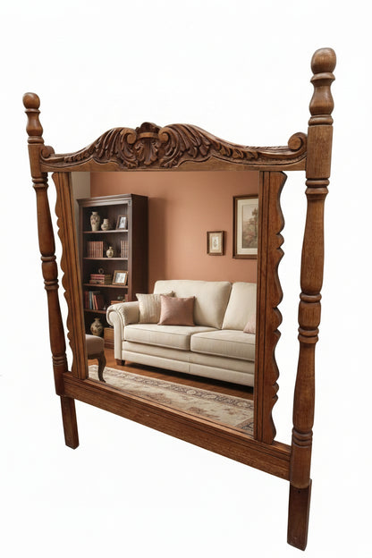 Espejo Decorativo Colonial / Rústico – Madera Maciza Tallada
