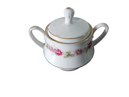 Vajilla Antigua de Porcelana (Diseño  Perimetral de Guirnaldas y Rosas)