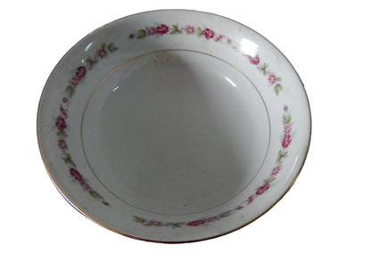 Vajilla Antigua de Porcelana (Diseño  Perimetral de Guirnaldas y Rosas)