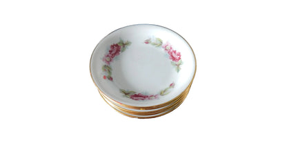 Vajilla Antigua de Porcelana (Diseño  Perimetral de Guirnaldas y Rosas)