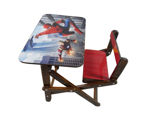 Escritorio Infantil Plegable con Silla Integrada de Spider-Man e Iron Man