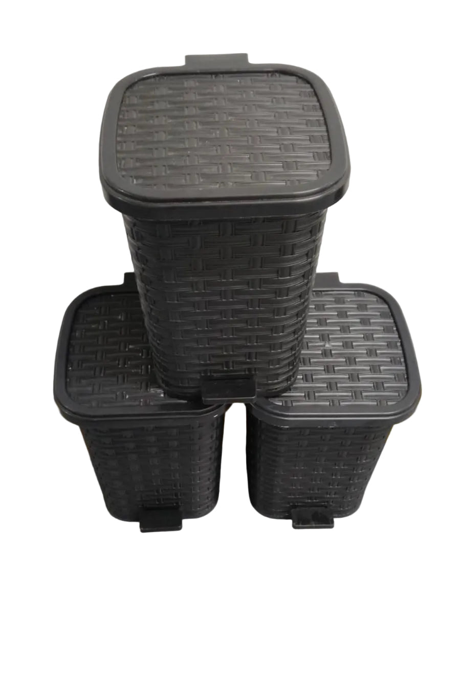 Set de Papeleras de Pedal Plásticas 8L Negra