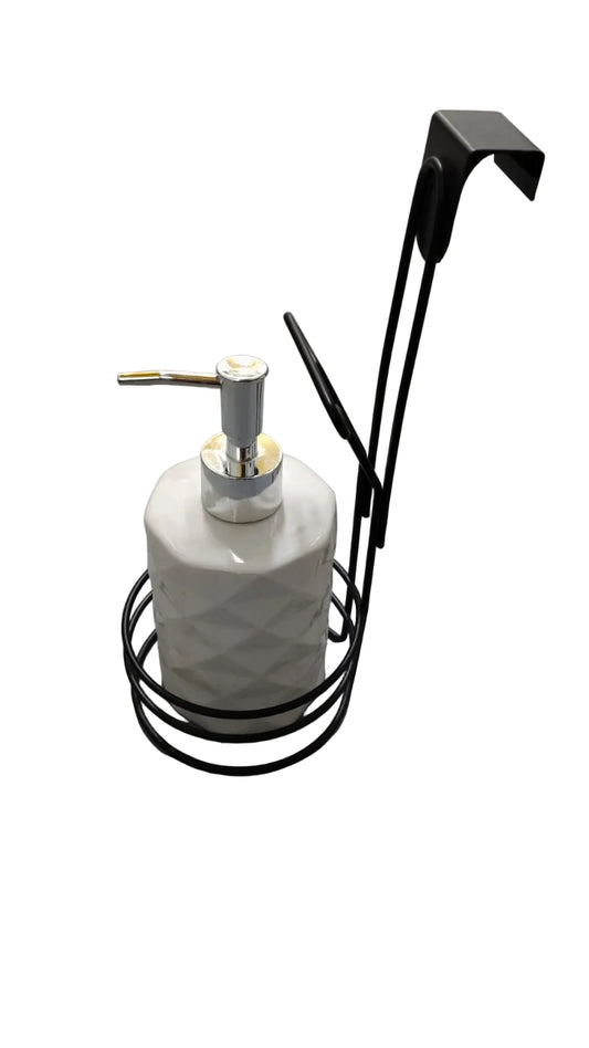 Dispensador de Jabón Liquido con Soporte Metálico.