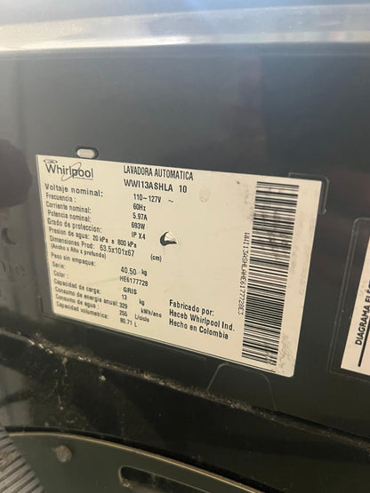 LAVADORA WHIRLPOOL 13 KG