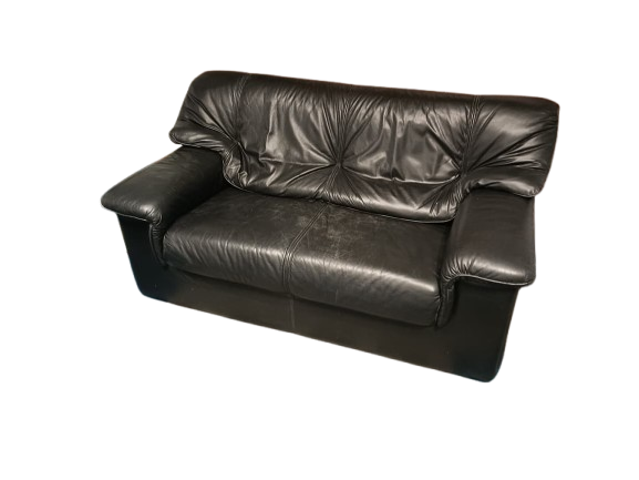 Juego de Sala en Cuero – 2 Piezas (Sofá Doble + Poltrona Individual)