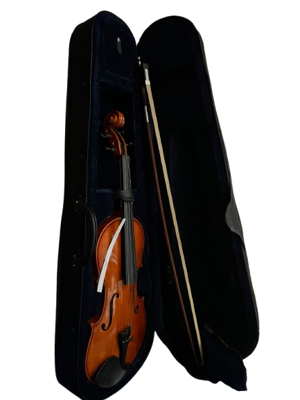 Violín acústico con estuche rígido y arco