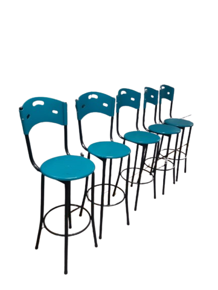 Set de 5 Bancos Altos de Barra